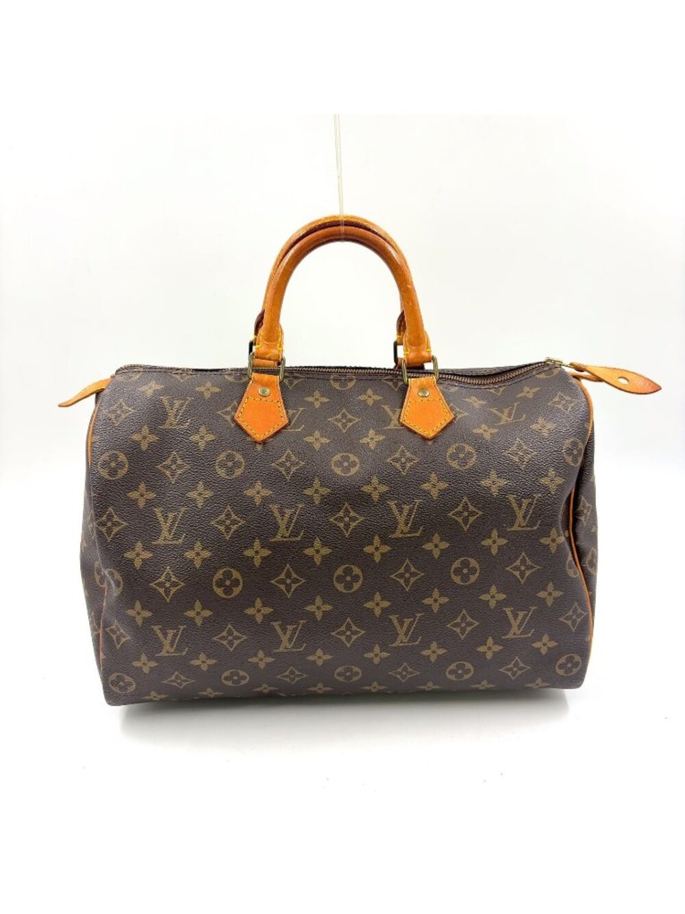 Louis Vuitton Speedy 35 Monogram Leather Brown Light Handbag Gold